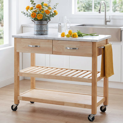 Cherise Kitchen Cart with Customizable Countertop
