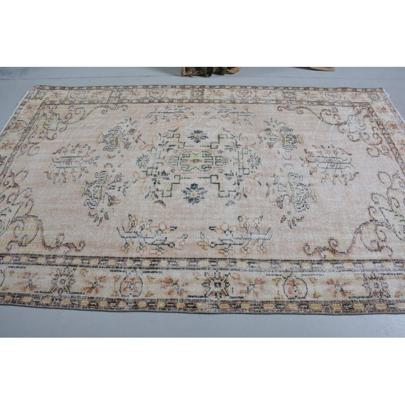 Grand tapis 5,3 x 8,6 pi, tapis turcs, tapis rétro, tapis modernes, tapis de chambre noirs