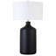 Grande lampe de table en céramique 29 po avec abat-jour blanc Sloane-2125687843