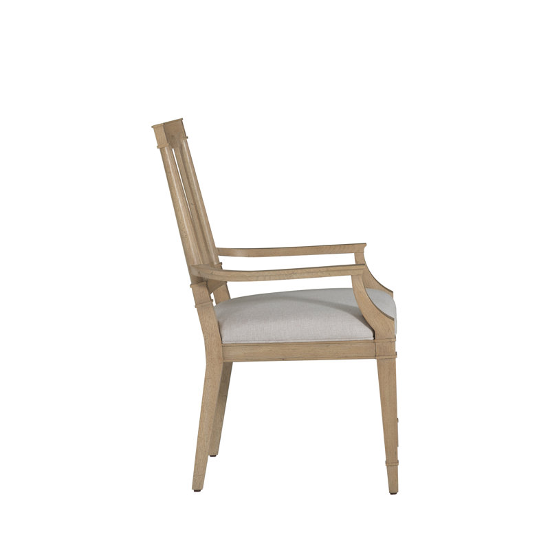 Mathis Wood Sculpted Back Dining Arm Chair, Rustic French Oak