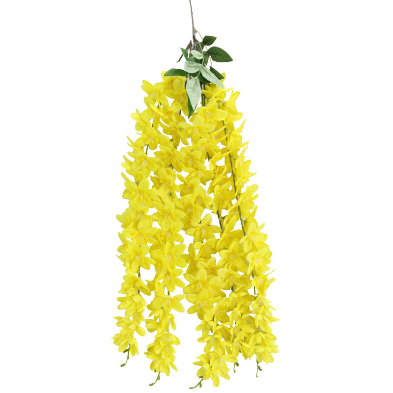 Douille de wisteria artificielle suspendue, Jaune