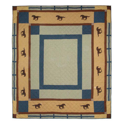 Horse Rustic Cotton Quilt