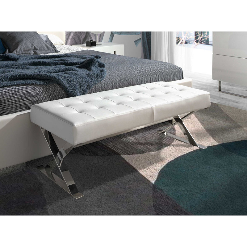 Faux Leather Upholstered Bench