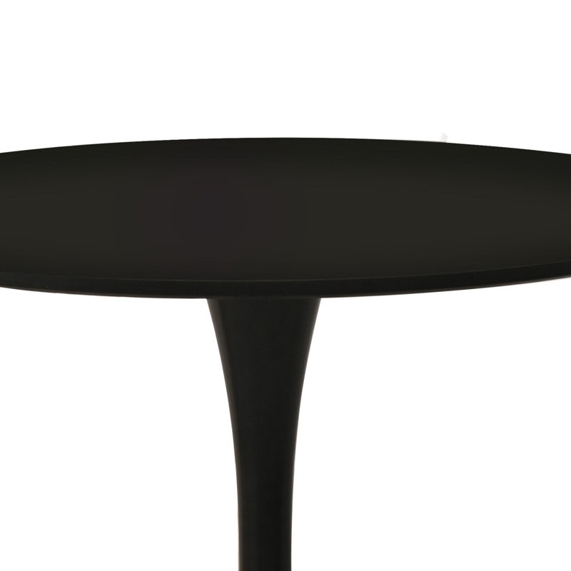 Table de salle à manger Bjarnheiur, Noir, Noir, H 28,7 po x l 35,4 po x P 35,4 po