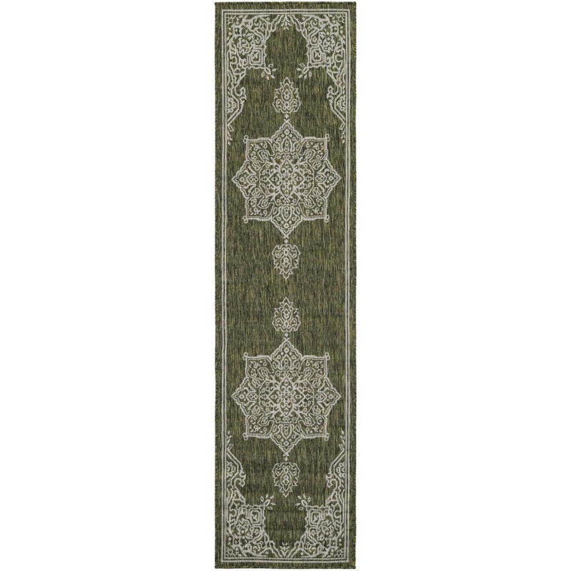 Tapis transitionnel Tollefson couleur forêt, Tapis de couloir 2 pi 7 po x 10 pi