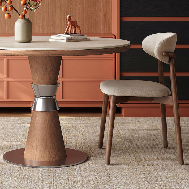 Table vintage en pierre frittée en forme de sablier, 29.5" H x 43.3" W x 43.3" D