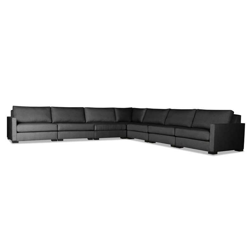 Bruan Upholstered L-Shaped Sectional Symmetrical, Charcoal Revolution®, Yes