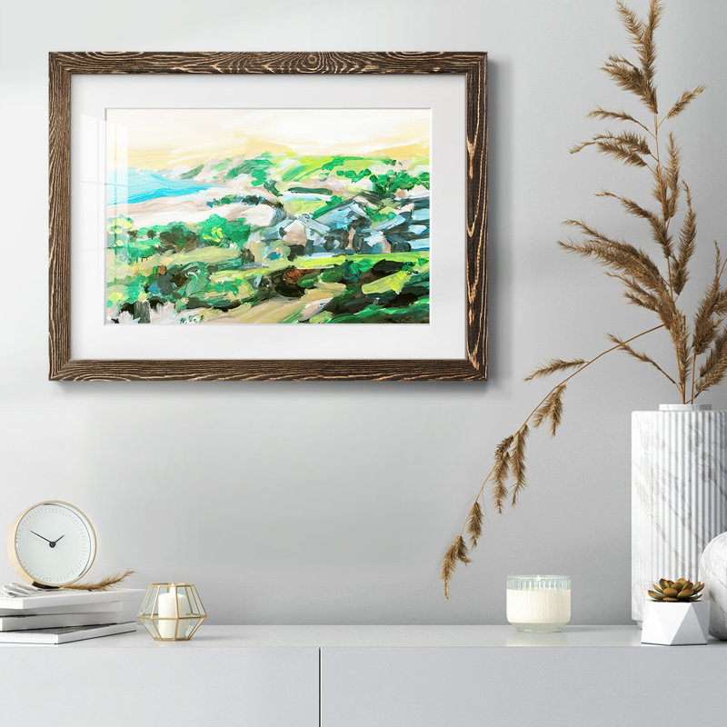 «Spring Village I», reproduction de cadre photo simple, H 22 po x l 32 po x P 1,5 po, Noyer