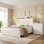 Ensemble de chambre à coucher 2 pièces, lit plateforme en velours avec rangement, commode 4 tiroirs 29 "x 37"