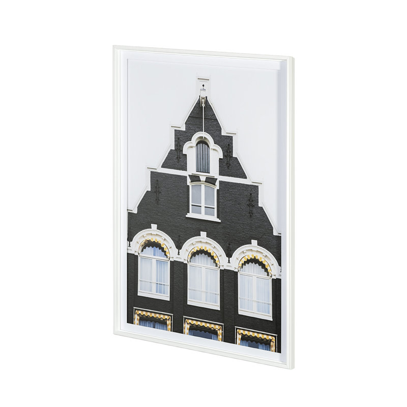 Par Irene Thisocki, reproduction d'art encadrée sous verre, L 42,0 po x l 2,5 po x H 62,0 po, Domicile éclairé, Blanc