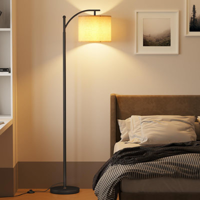 Lampe sur pied DEL moderne noire | Température de couleur réglable | Abat-jour rotatif | Base en métal robuste
