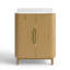 Ensemble de meuble-lavabo moderne 28 po à double porte en bois massif avec lavabo encastré-938877811