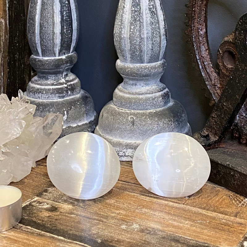 Selenite Palm Stone