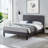 Upgraded Velvet Upholstered Platform Bed with Adjustable Headboard, Reinforced & Quiet Design, No Box Spring Needed, Sturdy Wood Slat Support, Easy Assembly-1115971815-1115971814