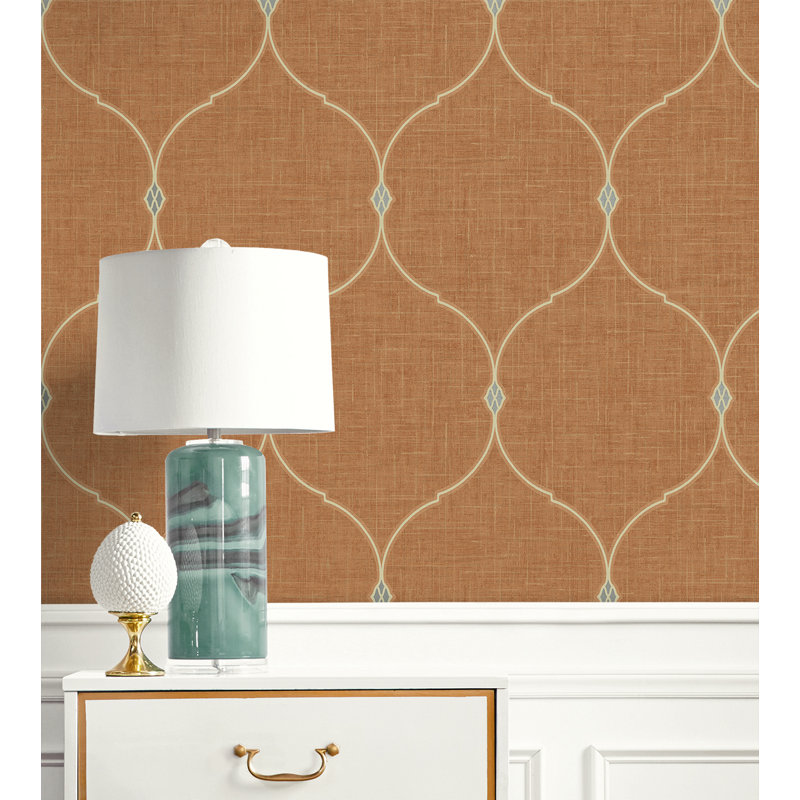 Sunair 33' L x 20.5" W Wallpaper Roll, Metallic Pumpkin Spice