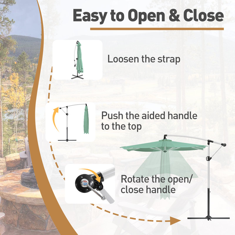 Parasol en porte-à-faux, Vert