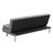 Sofa Bed With Armrest Two Holders WOOD FRAME, STAINLESS LEG, FUTON GREY PVC