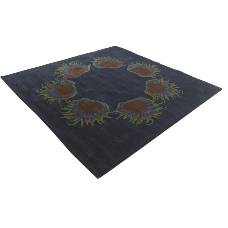 Tapis carré bleu marine Otto