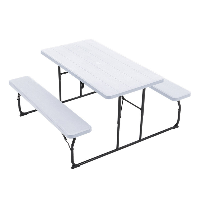 Brutton 6 - Person Patio Dining Set with Rectangular Table, White