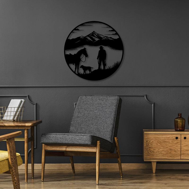 Stylish Metal Wall Accessory, Black, 20.9 x 20.9 inches | 100% Metal, Thickness: 0.06 inches | Lightweight Design (2.4 lbs) | Perfect for Modern Home Decor, Adds Elegance and Character to Any Space