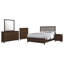 Ensemble de chambre avec très grand lit 5 pièces Yels, revêtement gris, bois brun noyer-117056030