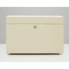 WOLF Watch Winder / Jewellery Box Small Ivory travel Leather Jewellery Zip  Case - Gifts from Avanti of Ashbourne Ltd UK