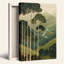 «Tall Trees and Winding River in Green Mountains», art mural sur toile-133061441