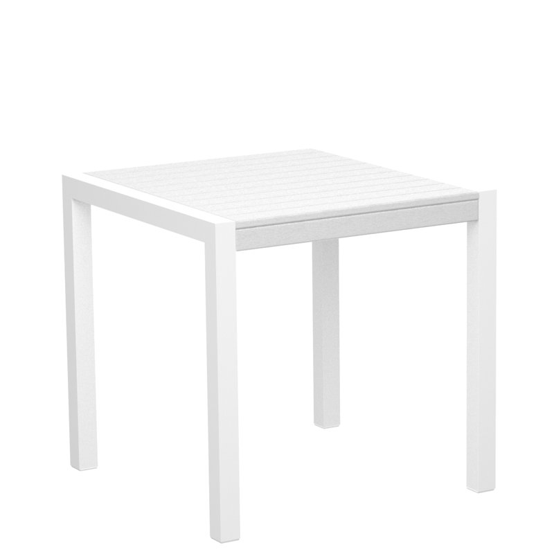Table de salle à manger POLYWOOD MOD, Noir texturé, Blanc, L 29,75 po x P 29,75 po