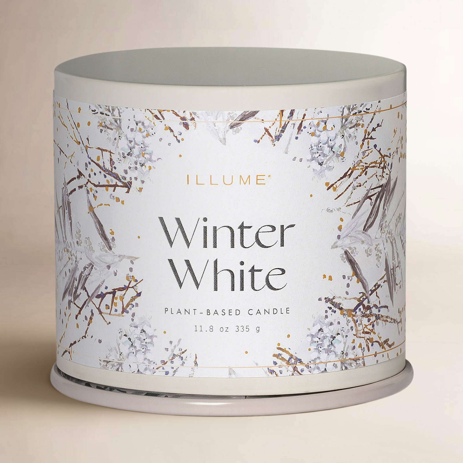 Noble Holiday Winter White Candle, Vanity Tin