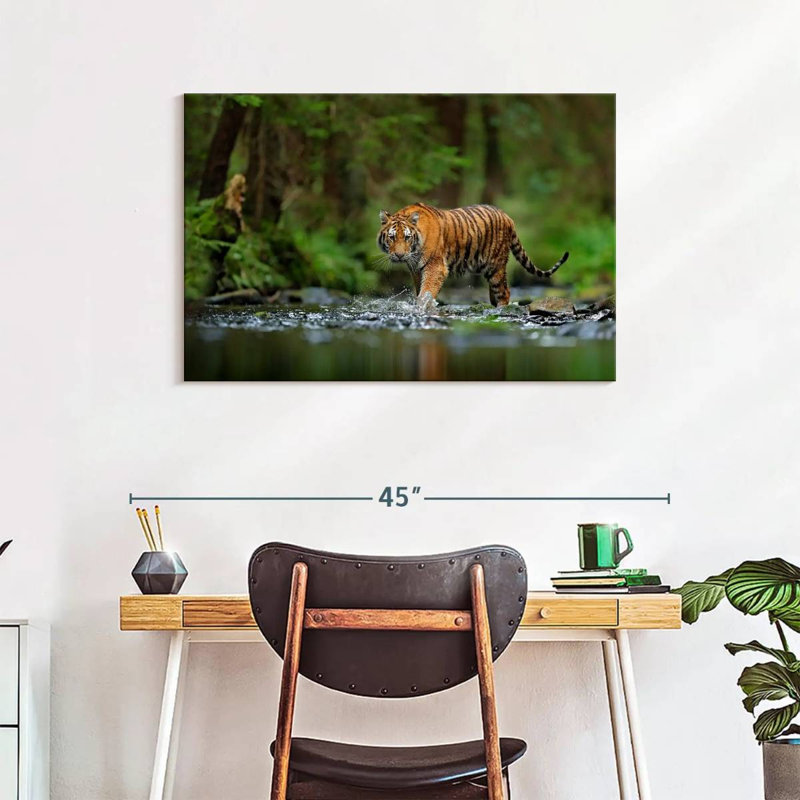 Brampt Tiger In The River, 24" H x 36" W