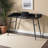 Vivaldi Black Finish Computer Desk With Hutch & Metal Leg, 33.77" H X 47.02" W X 23.6" D