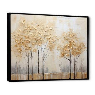 Minimalisme Golden Trees Tranquility I - art mural arbres