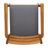 2Pcs Dining Chair - Elegant Design, Wood, Dark Grey Cushion For Patio Curve And Straight Edge