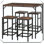 5-Piece Dining Table Set Table Stools Space Saving Practical