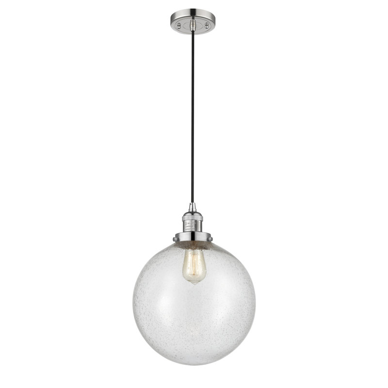 Lorene 1 - Light Single Pendant, Polished Nickel, LED, Seedy