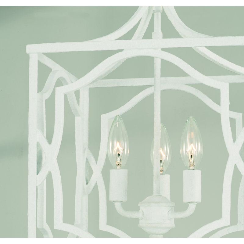 Luminaire suspendu texturé blanc à 3 lumières Anna