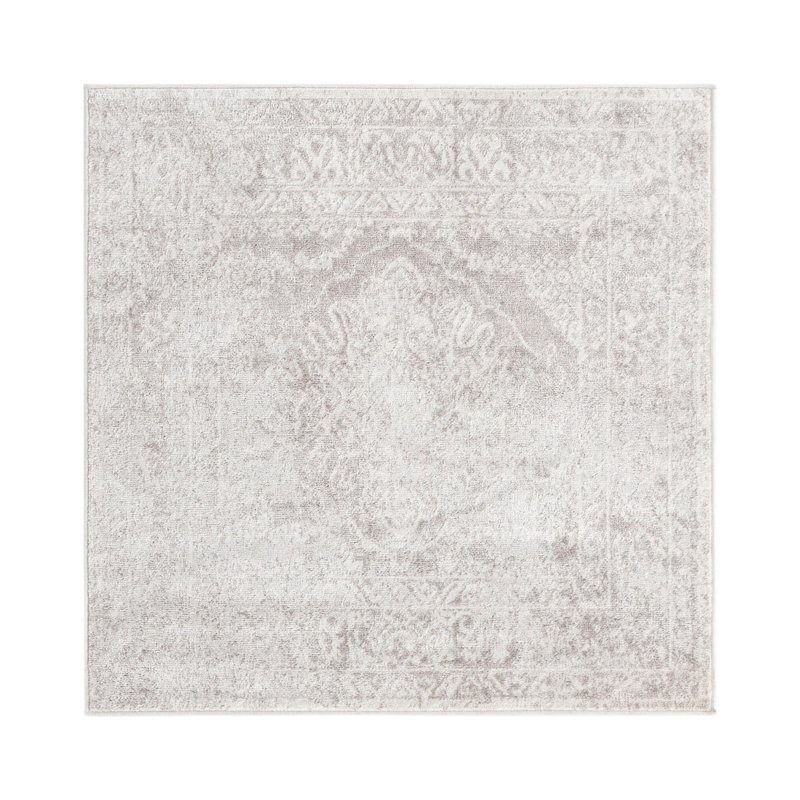 Tapis oriental gris / ivoire Dayton, Carré 4 pi