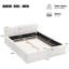 Lit plateforme, tête de lit et pied de lit épais Boucle, lits rembourrés au sol, style bloc-1125869398-1125869399