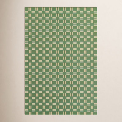 Icon Green Geometric Outdoor Rug