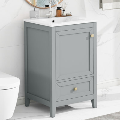 20'' Single Bathroom Vanity With Ceramic Top