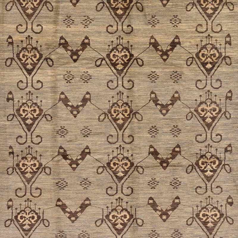 Tapis abstrait à motif abstrait moderne 213, Carré 7 pi