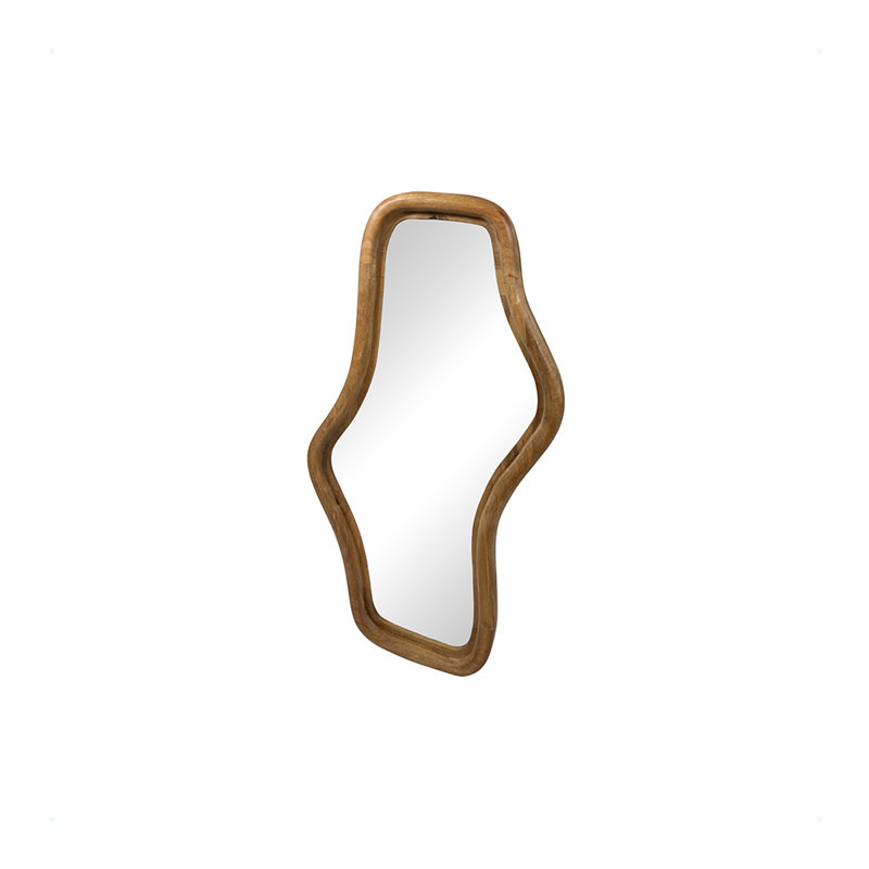 Wavy Mirror, Smooth Natural - Woody Collection, 80 cm H x 44 cm W