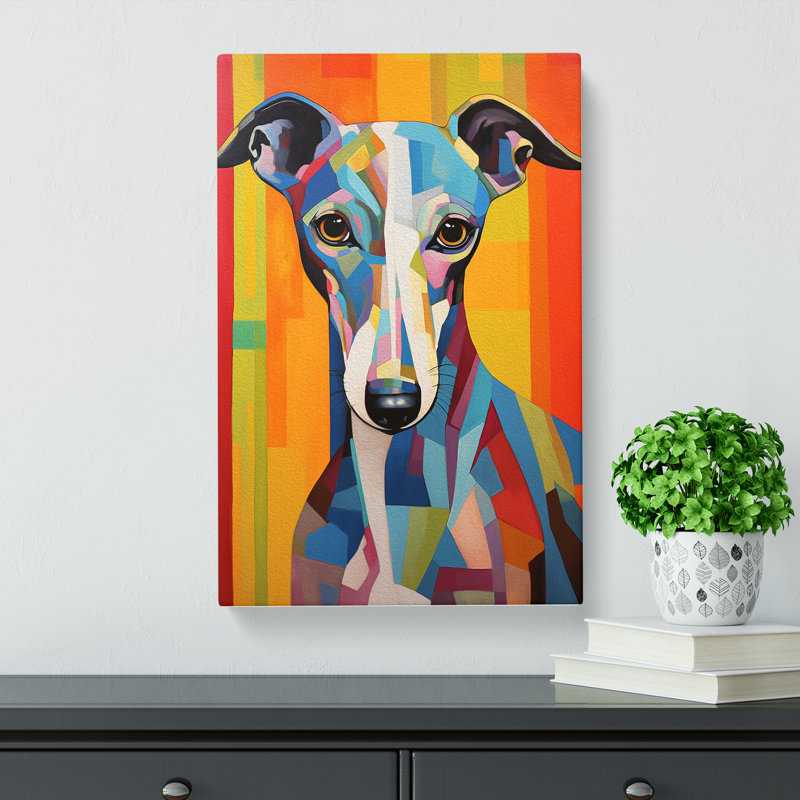 Whippet Informel No.2 - Wrapped Canvas, 50cm H x 35cm W x 3cm D