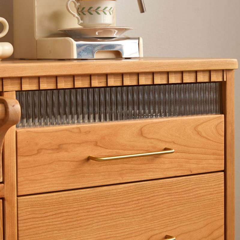 Buffet de rangement en cerisier multifonctionnel, 35.43" H x 47.24" W x 17.71" D