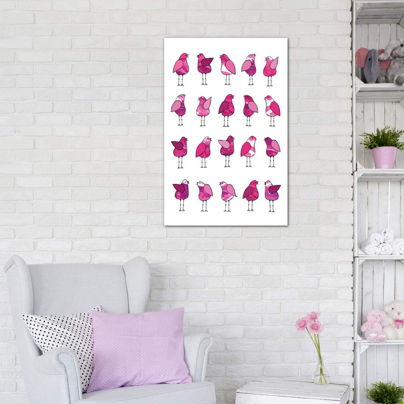 Décoration murale Gossip Birds Kids, H 40 po x l 26 po x P 1,5 po, Toile tendue