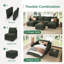 Canapé-lit modulaire en U avec siège de rangement vert-1995011898