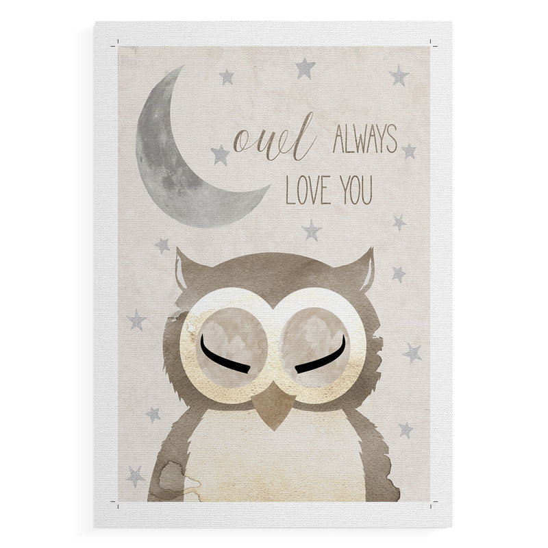 Goodnight Owl - Impression sur toile seulement - NON CADRE, H 27 po x l 18 po