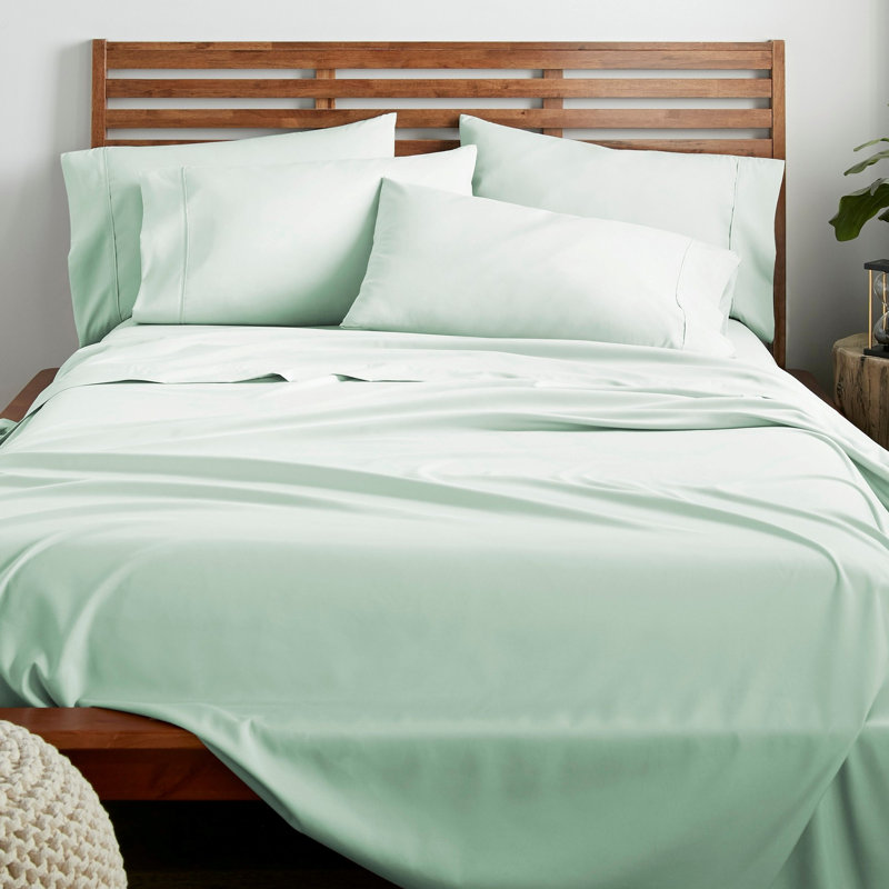 Ensemble de draps en micro-fibre, Menthe, Ensemble de draps pour lit double + 1 drap-housse 