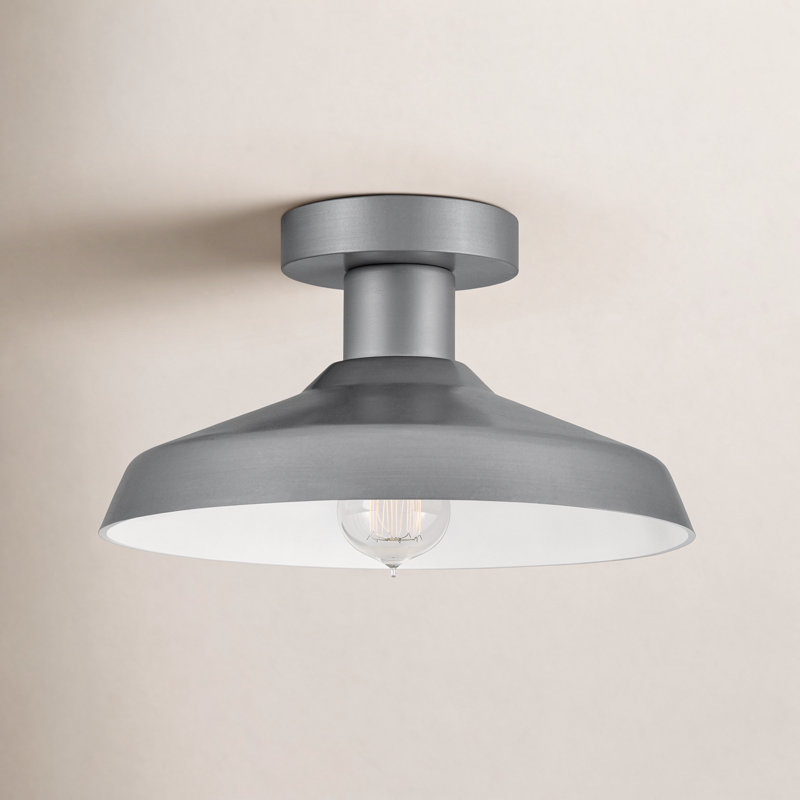 Plafonnier semi-encastré d'extérieur Vanielle, Aluminium brossé antique