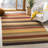 Cohen Kilim Hand Woven Wool/Cotton Striped Rug in Red/Yellow/Green-22212416